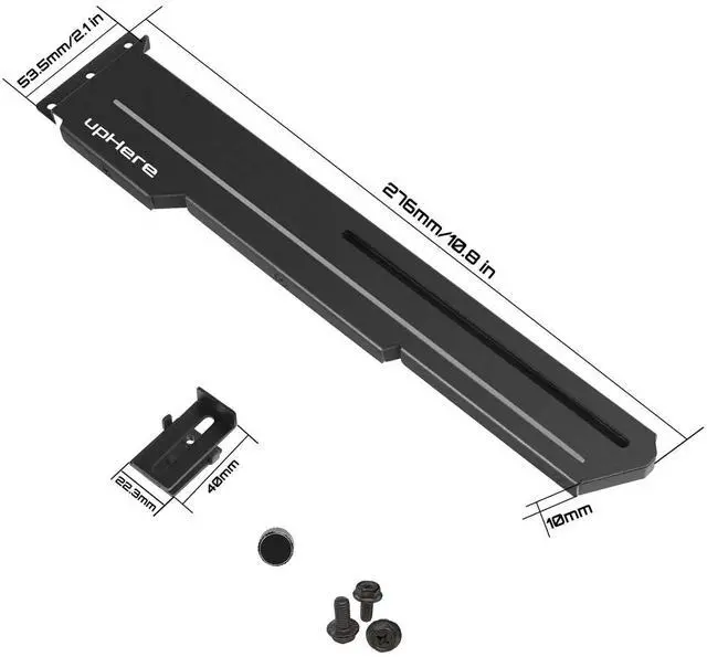 Alt view image 6 of 7 - GS05ARGB Addressable RGB Graphics Card GPU Brace Support Video Card Sag Holder/Holster Bracket,Built-in ARGB Strip,Adjustable Length and Height Support