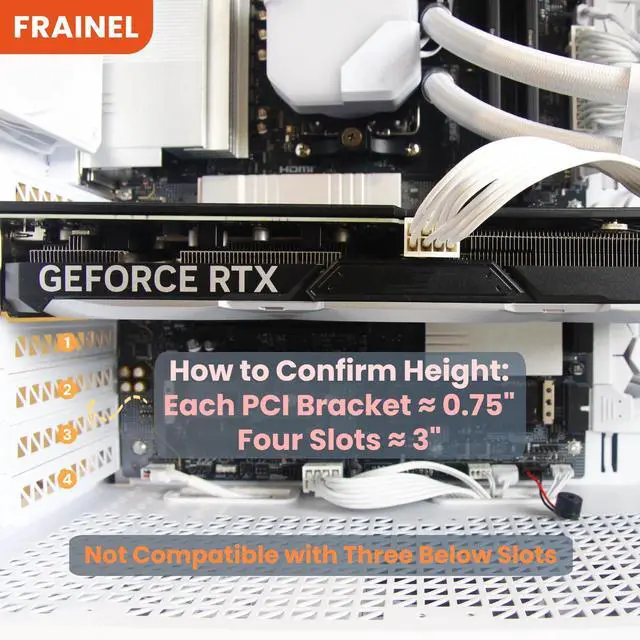 Alt view image 7 of 7 - GPU Support Bracket. ARGB Sync Color. Adjustable Length 3 to 5 inch. Rubber Pad. Compatible All GPU Brands. Works with ATX, E-ATX, M-ATX Case. Include Leveling Tool. Graphic Card Stand.