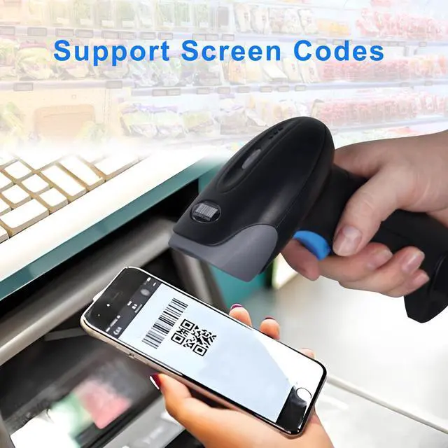 Alt view image 4 of 7 - 1D 2D QR Barcode Scanner Wireless, Handheld Cordless Bar Codes Reader