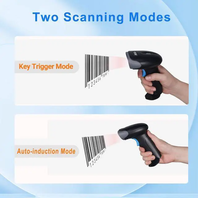 Alt view image 5 of 7 - 1D 2D QR Barcode Scanner Wireless, Handheld Cordless Bar Codes Reader