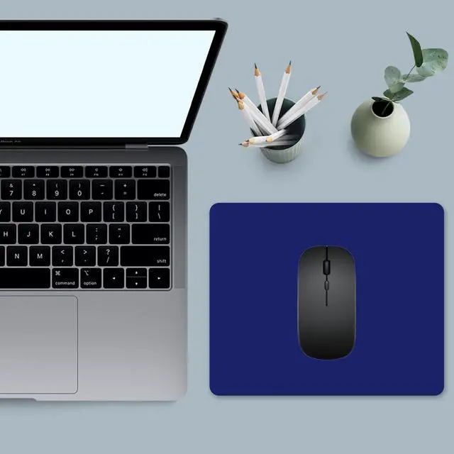 Alt view image 2 of 7 - Mouse Pad, Square Mousepad, Personalized Premium-Textured, Non-Slip Rubber Base Mouse Mat, Waterproof Gaming Mouse Pad for Wireless Mouse, Computers, Laptop, Office, Home (Dark Blue)