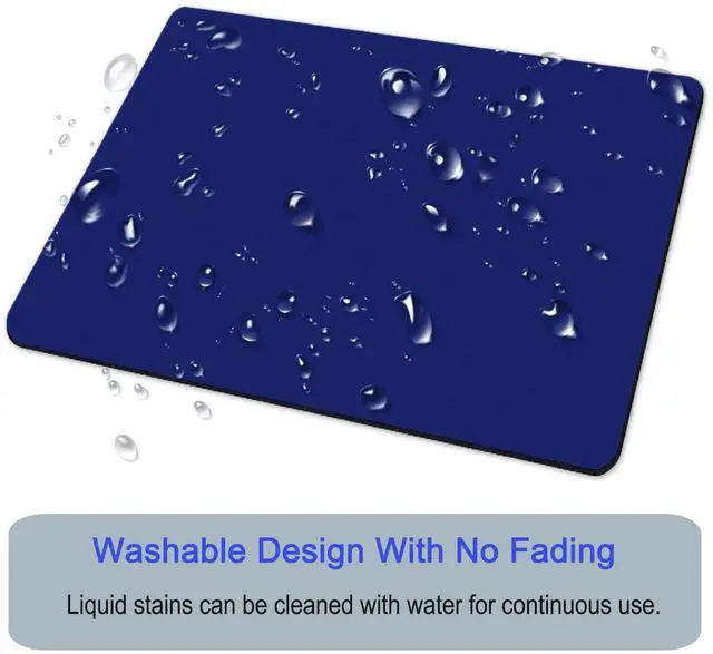 Alt view image 5 of 7 - Mouse Pad, Square Mousepad, Personalized Premium-Textured, Non-Slip Rubber Base Mouse Mat, Waterproof Gaming Mouse Pad for Wireless Mouse, Computers, Laptop, Office, Home (Dark Blue)