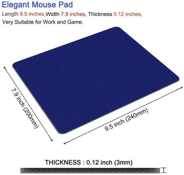 Alt view image 3 of 7 - Mouse Pad, Square Mousepad, Personalized Premium-Textured, Non-Slip Rubber Base Mouse Mat, Waterproof Gaming Mouse Pad for Wireless Mouse, Computers, Laptop, Office, Home (Dark Blue)