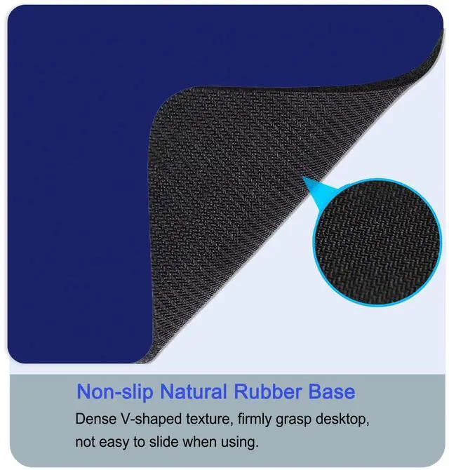 Alt view image 4 of 7 - Mouse Pad, Square Mousepad, Personalized Premium-Textured, Non-Slip Rubber Base Mouse Mat, Waterproof Gaming Mouse Pad for Wireless Mouse, Computers, Laptop, Office, Home (Dark Blue)