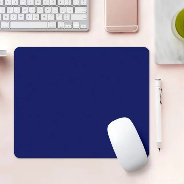 Alt view image 7 of 7 - Mouse Pad, Square Mousepad, Personalized Premium-Textured, Non-Slip Rubber Base Mouse Mat, Waterproof Gaming Mouse Pad for Wireless Mouse, Computers, Laptop, Office, Home (Dark Blue)