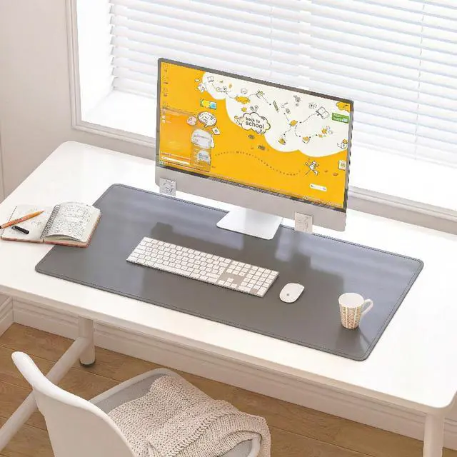 Main image of Desk Mat Protector,PU Leather Desk Pad,Non Slip, Large Mouse Pad and Keyboard Mat, Waterproof Writing Pad for Office and Home (Dark Gray)