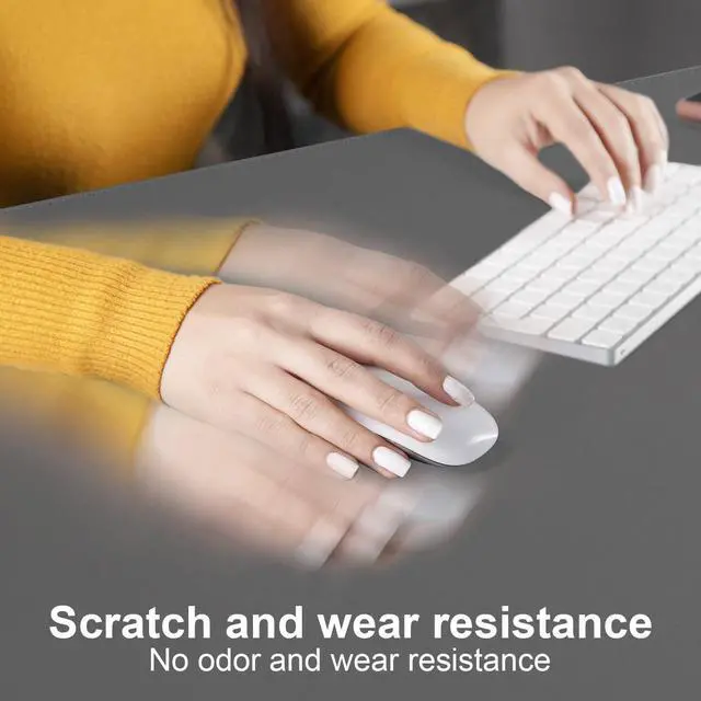 Alt view image 7 of 7 - Desk Mat Protector,PU Leather Desk Pad,Non Slip, Large Mouse Pad and Keyboard Mat, Waterproof Writing Pad for Office and Home (Dark Gray)