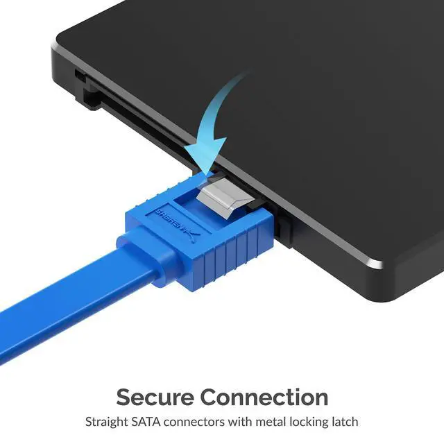 Alt view image 6 of 7 - SATA III (6 Gbit/s) Straight Data Cable with Locking Latch for HDD/SSD/CD and DVD Drives (3 Pack 20 Inch) in Blue (CB-SFB3)