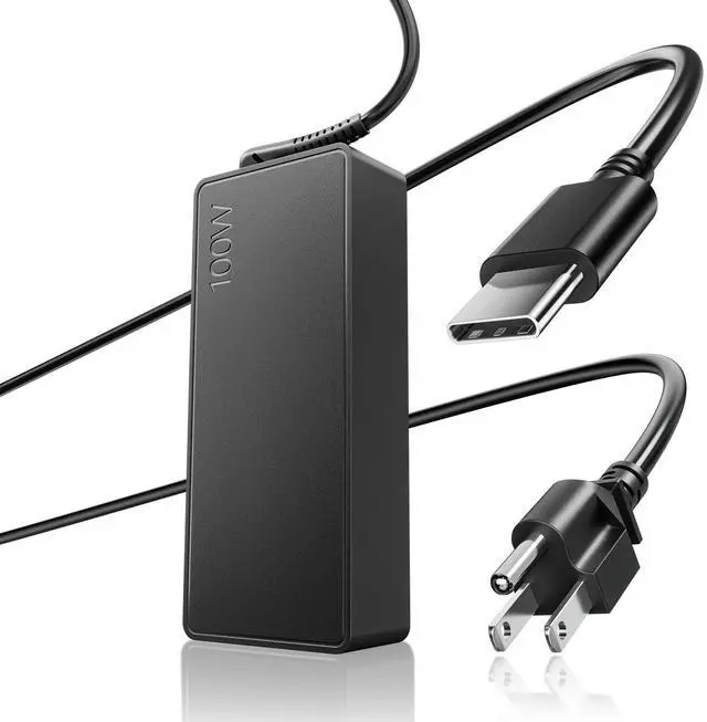 Main image of 100W GaN Power Universal USB-C Fast Laptop Charger Compatible with Lenovo, Thinkpad/Yoga/IdeaPad/chromebook, MSI, Asus, HP, Dell Type-C AC Power Adapter PD 3.0 Charger
