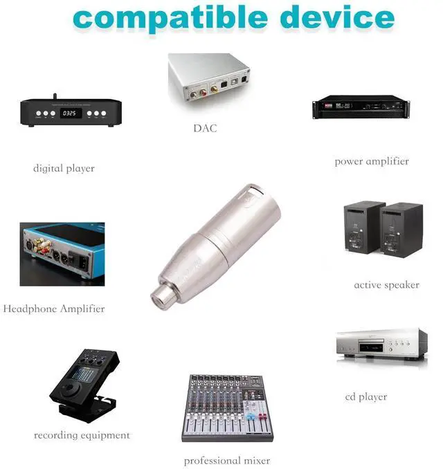 Alt view image 2 of 6 - XLR Male to RCA Female Adapter Cable - 2 Pack Audio Connector Converter for Microphone
