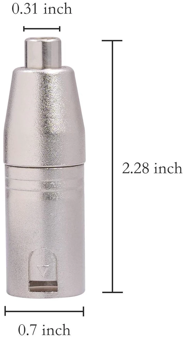 Alt view image 3 of 6 - XLR Male to RCA Female Adapter Cable - 2 Pack Audio Connector Converter for Microphone