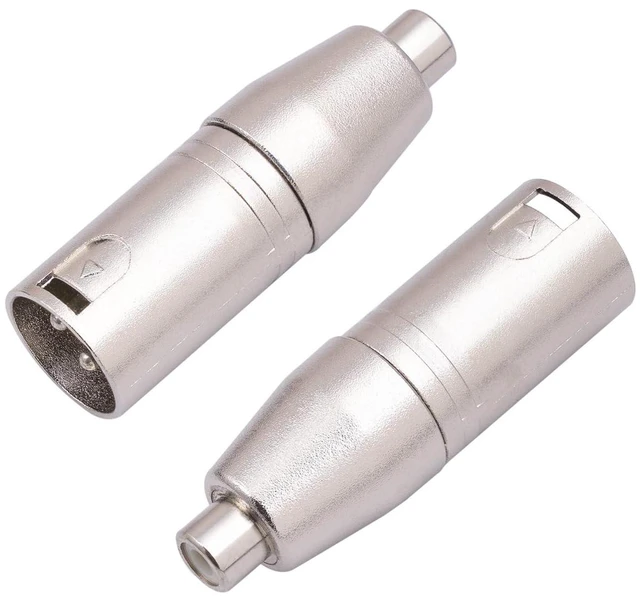 Main image of XLR Male to RCA Female Adapter Cable - 2 Pack Audio Connector Converter for Microphone