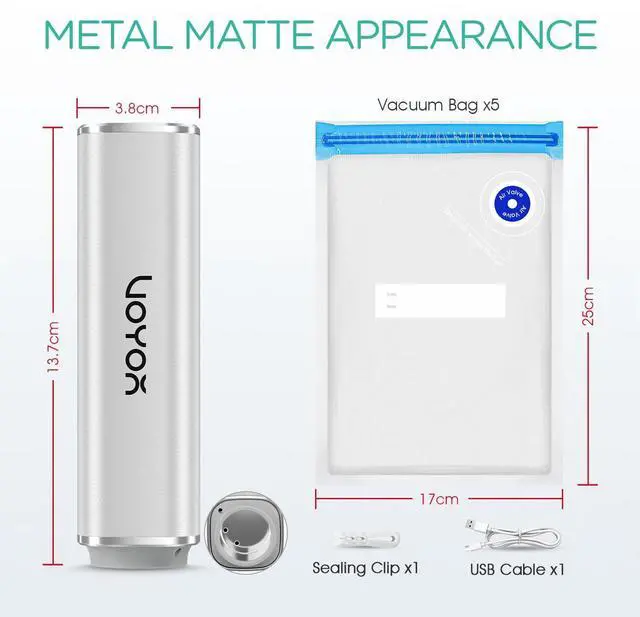 Alt view image 6 of 7 - Handheld Vacuum Sealer, Portable Vacuum Sealer Kit with Vacuum Bags Cordless Automatic Vacuum Pump for Food Preservation Type-C Charging and Long Lasting Food Vacuum (1 Pump+5 Bags)