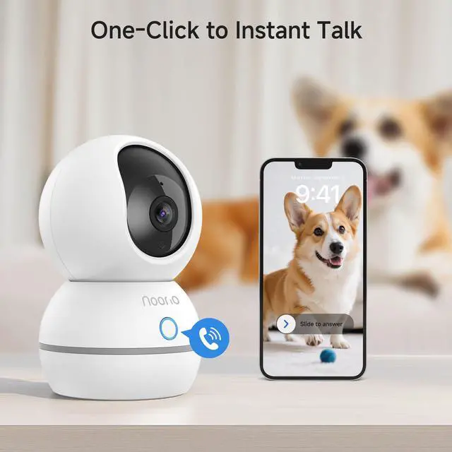 Alt view image 2 of 7 - 2K Indoor Camera Wireless, Baby Monitor Pet Camera, 2-Way Audio | 360-Degree for Home Security/Smart Motion Tracking, Phone App, IR Night Vision, Siren, Compatible with Alexa, CS201