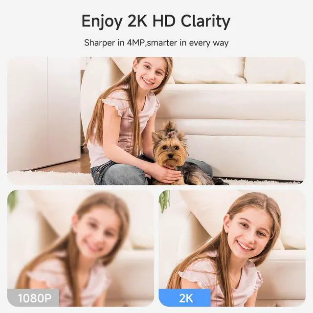 Alt view image 4 of 7 - 2K Indoor Camera Wireless, Baby Monitor Pet Camera, 2-Way Audio | 360-Degree for Home Security/Smart Motion Tracking, Phone App, IR Night Vision, Siren, Compatible with Alexa, CS201