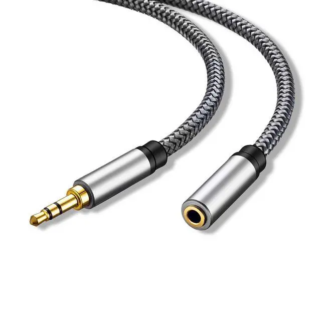 Alt view image 2 of 7 - Audio Extension Cable 15Ft,Audio Auxiliary Stereo Extension Audio Cable 3.5mm Stereo Jack Male to Female for Phones, Headphones, Speakers, Tablets and More(15Ft/5M)