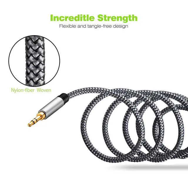 Alt view image 6 of 7 - Audio Extension Cable 15Ft,Audio Auxiliary Stereo Extension Audio Cable 3.5mm Stereo Jack Male to Female for Phones, Headphones, Speakers, Tablets and More(15Ft/5M)