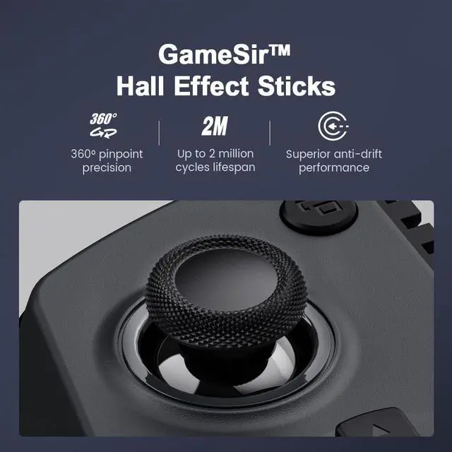 Alt view image 4 of 7 - X5s Bluetooth Mobile Gaming Controller for Android iPhone iPad mini, Hall Effect Joystick, Lightweight Ergonomic Phone Controller, Compatible with Genshin Impact & Zenless Zone Zero