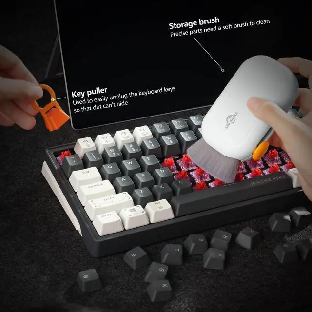 Alt view image 2 of 7 - Keyboard Cleaner 7-in-1 Laptop Cleaner Keyboard Cleaner Set for PC Monitor, TV, Phone, Computer (BBH01-White)