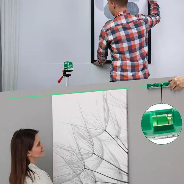 Alt view image 4 of 7 - Level Tool Laser Level Leveler tool Cross Line Vertical and Horizontal Line with USB Rechargeable for Picture Hanging cabinets Tile Walls by