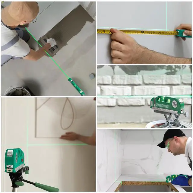 Alt view image 7 of 7 - Level Tool Laser Level Leveler tool Cross Line Vertical and Horizontal Line with USB Rechargeable for Picture Hanging cabinets Tile Walls by