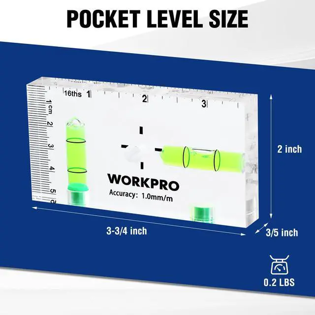 Alt view image 2 of 7 - Small Level, 3-3/4 Inch Mini Level Tool, Magnetic Level with 2 Different Bubbles 90°/180°, Shatterproof Cross Check Bubble Level, Pocket Level for Picture Hanging Tool