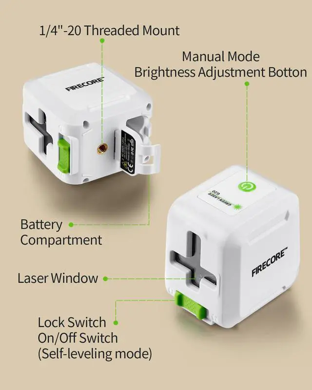 Alt view image 5 of 7 - Laser Level with Tripod, Self Leveling Laser Level Green Cross Line Laser Leveler Tool for Picture Hanging Wall Tile Home Renovation Indoor Projects, Carry Pouch and Battery Included