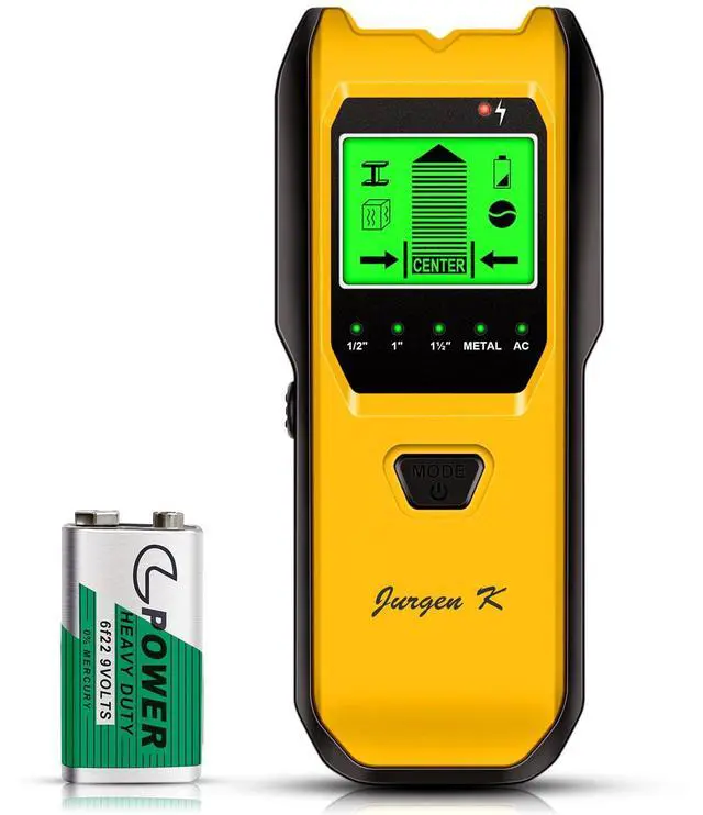 Main image of Stud Finder Wall Scanner, 5 in 1 Multifunction Stud Locator with Upgraded Smart Sensor, HD LCD Display and Audio Alarm for The Center & Edge of Metal, Studs, AC Wire, and Pipe Detection (Lemon)
