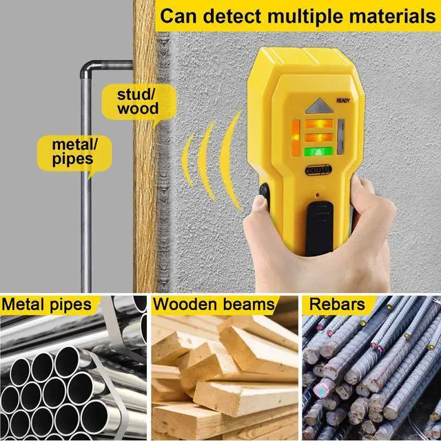 Alt view image 5 of 6 - Stud Finder Wall Scanner Wood and Metal Detector Sensor for 3/4 inch Thickness Wall (ST102(Come with Battery))