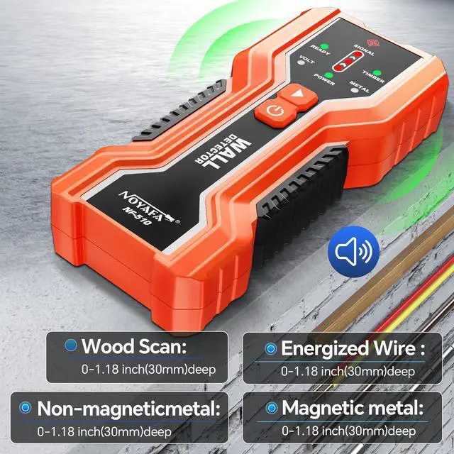 Alt view image 2 of 7 - Stud Finder, 3-in-1 Electronic Stud Finder Wall Scanner for Wood, Metal, Joists, Pipes and AC Wires,Upgraded Intelligent Chip with Audible Alarm, Battery Included