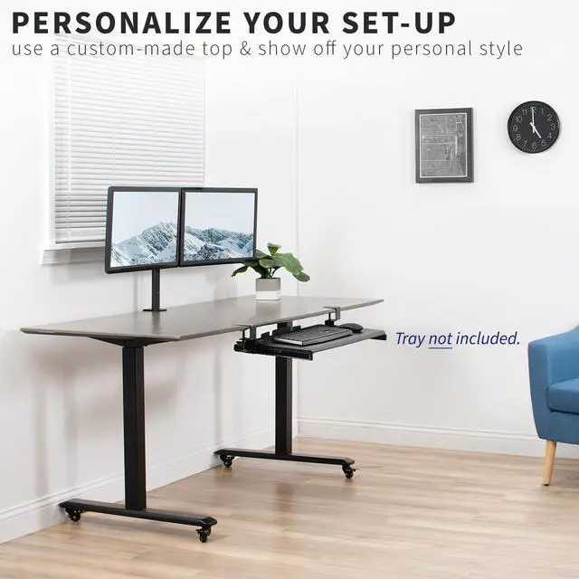 Alt view image 4 of 7 - Clamp and 12 inch Rail Set for DIY Custom Wooden Keyboard Trays (Rail Set Only - Tray Not Included), Pull Out Slider Track with C-clamp Mount System, Black, MOUNT-RAIL02