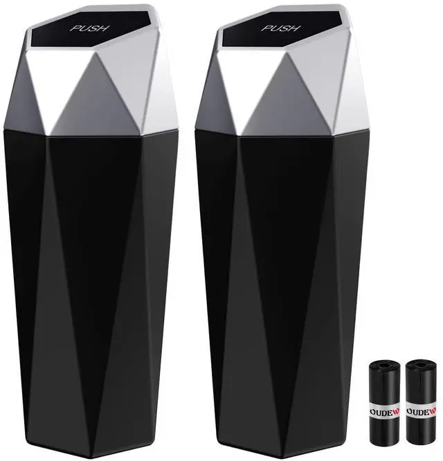 Main image of Car Trash Can with Lid - 2-Pack, Interior Accessories for Vehicles, Leakproof Garbage Can with 30 Detachable Trash Bags, Multipurpose Organizers and Storage Solutions for Home and Office
