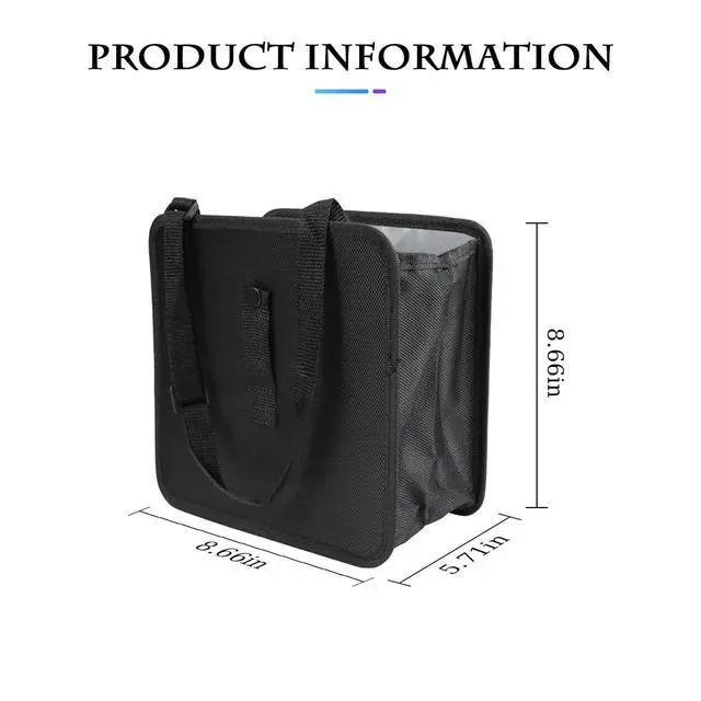 Alt view image 2 of 7 - Foldable Car Trash Can, Hanging Waterproof Leakproof Trash Can Storage Bag for Car with Large Capacity, Car Interior Accessories (Small)