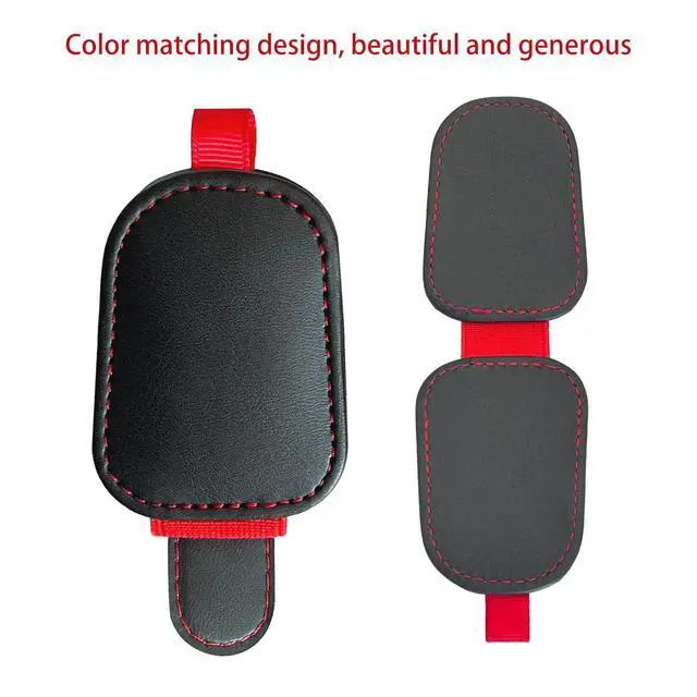 Alt view image 5 of 6 - 2 Pack Sunglasses Holder for Car Visor, Magnetic Leather Eyeglass Clip, Applicable to Most Eyeglasses,TicketNotes and Non-Magnetic Cards, etc. (Black)