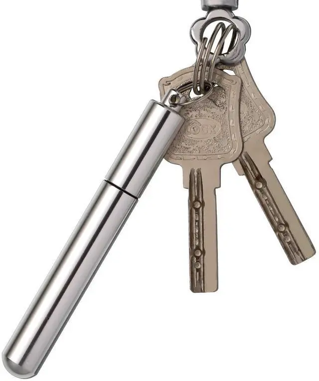 Alt view image 3 of 6 - 4 Pieces Metal Portable Toothpick Holder 2 Sizes, Stainless Steel Pocket Holder Aluminum Waterproof Case Toothpick Container with Keychain for Outdoor Picnic and Camping (Silver)