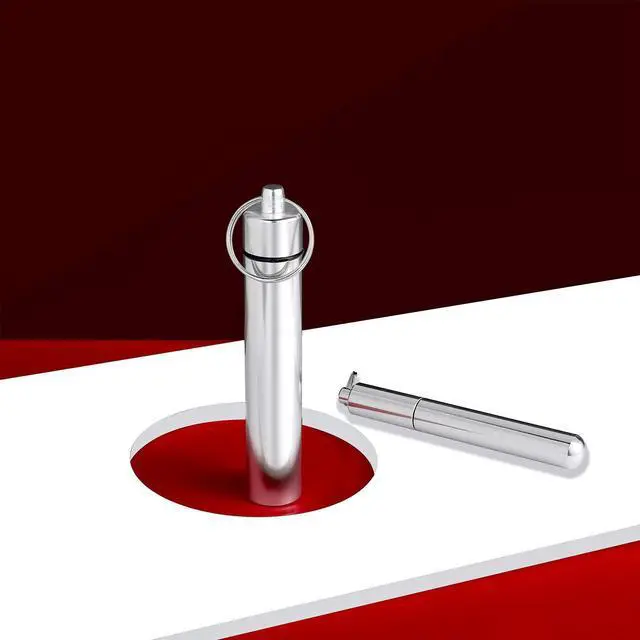 Alt view image 6 of 6 - 4 Pieces Metal Portable Toothpick Holder 2 Sizes, Stainless Steel Pocket Holder Aluminum Waterproof Case Toothpick Container with Keychain for Outdoor Picnic and Camping (Silver)