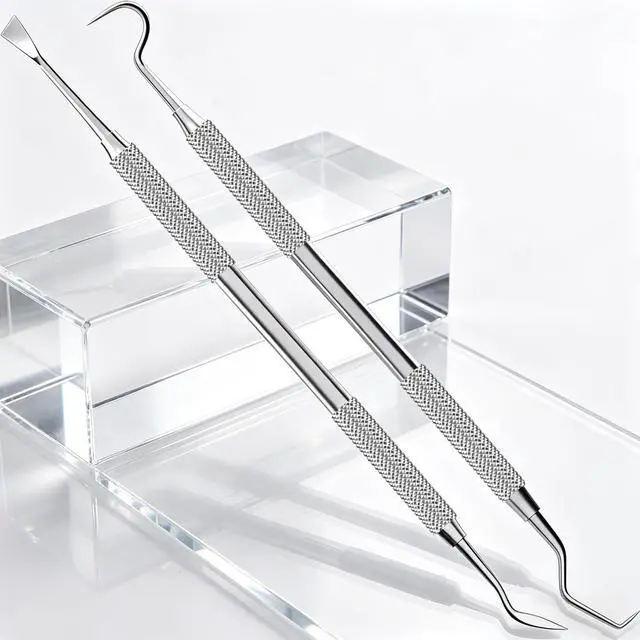 Alt view image 2 of 7 - 2 Pack Dental Tools for Teeth Cleaning, Metal Dental Pick Hygiene Kit for Home Use, Stainless Steel Tooth Scraper Tartar Plaque Remover for Oral Care - with Case