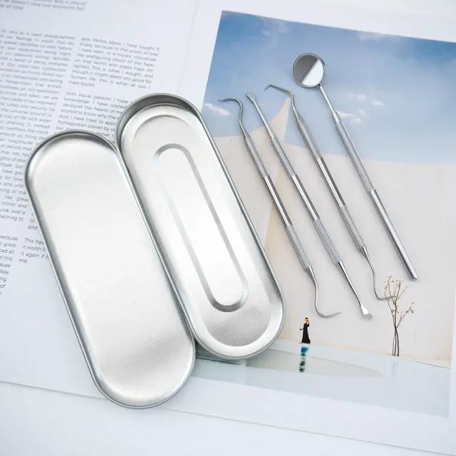 Alt view image 7 of 7 - 4 PCS Dental Tools Oral Hygiene Kit Stainless Steel Dental Pick Tartar Scraper Teeth Cleaner Plaque Removal Tools for Dentist Personal Pet Care with Storage Box