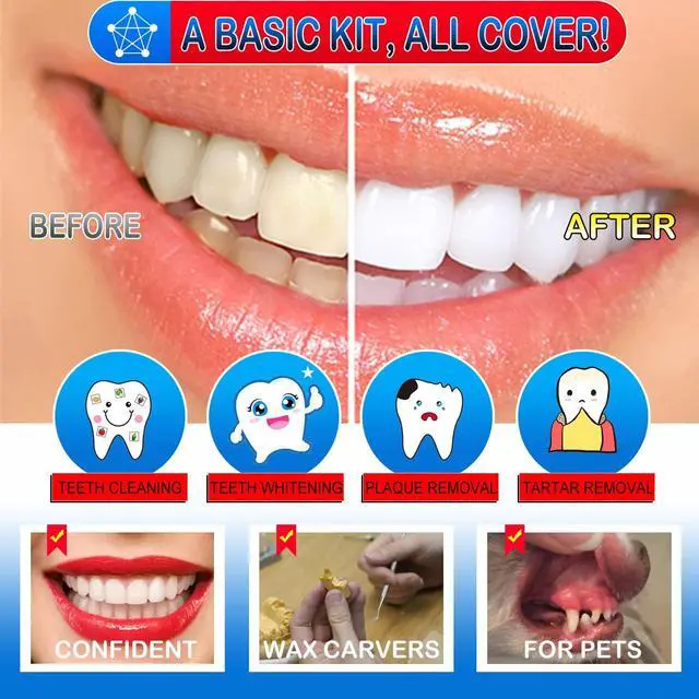 Alt view image 3 of 7 - Dental Tools, Dental Pick Teeth Cleaning Tools Hygiene Kit, Plaque Remover for Teeth, Professional Stainless Steel Tooth Scraper Plaque Tartar Cleaner - with Case