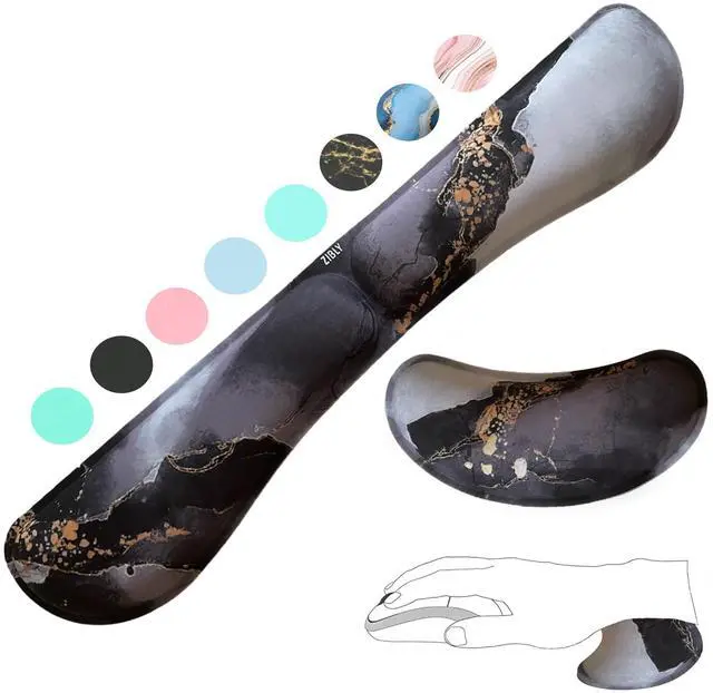 Main image of Wrist Rest Keyboard and Mouse Set - Non-Slip Ergonomic Wrist Cushion Support Pad - Easy Typing, Pain Relief Premium Silky Gel Memory Foam for Work from Home Gaming Computer Laptop