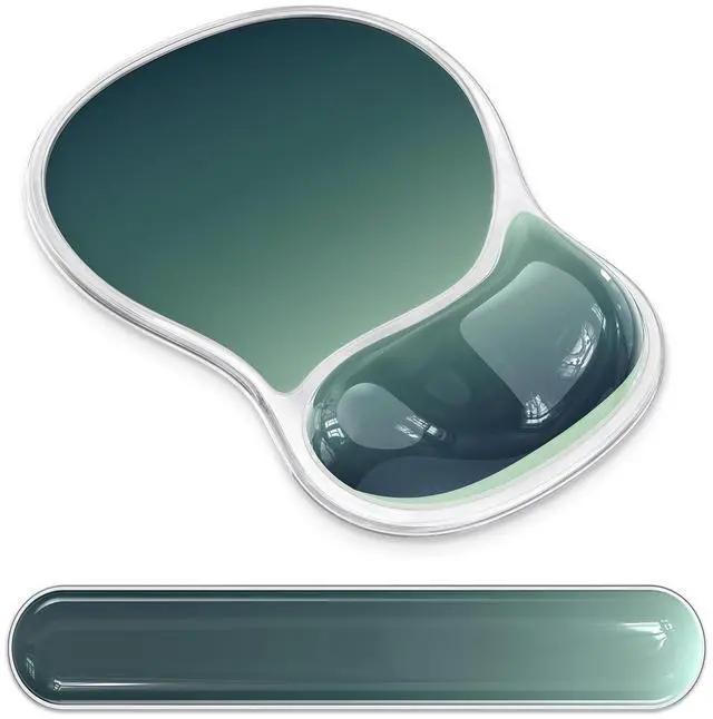 Main image of Ergonomic Mouse Pad with Wrist Rest& Keyboard Wrist Rest, Wrist Rest for Computer Keyboard, Pain Relief, Non-Slip Gel Base, Mousepad Wrist Support for Gaming, Office, Waterdrop Shaped Green