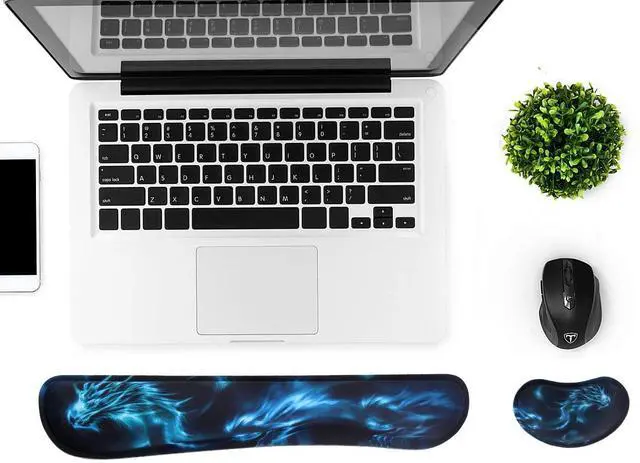 Alt view image 2 of 7 - Wrist Rest for Computer Keyboard and Mouse Pad Support Memory Foam Set Easy Typing and Wrist Pain Relief Ergonomic Anti-Skid Wrist Cushion for Office Gaming Laptop Mac (2353)