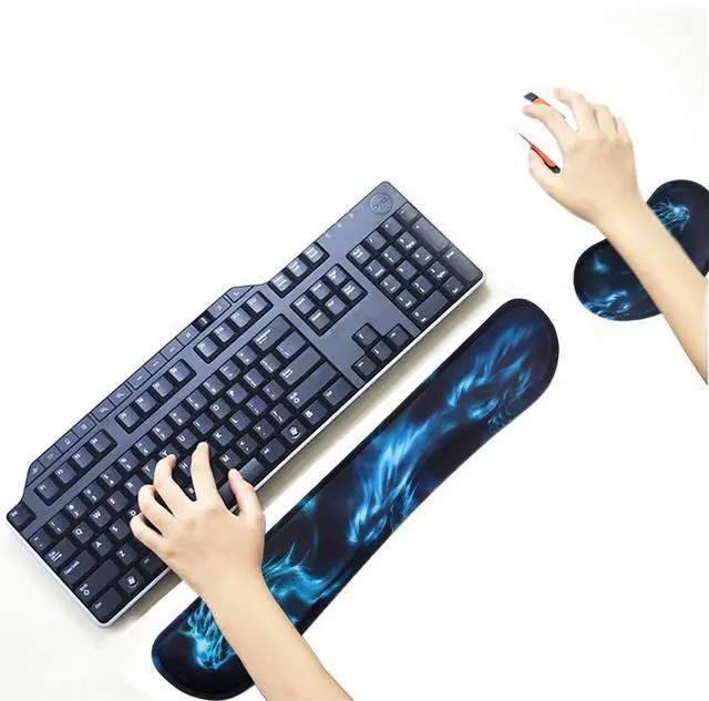 Alt view image 3 of 7 - Wrist Rest for Computer Keyboard and Mouse Pad Support Memory Foam Set Easy Typing and Wrist Pain Relief Ergonomic Anti-Skid Wrist Cushion for Office Gaming Laptop Mac (2353)