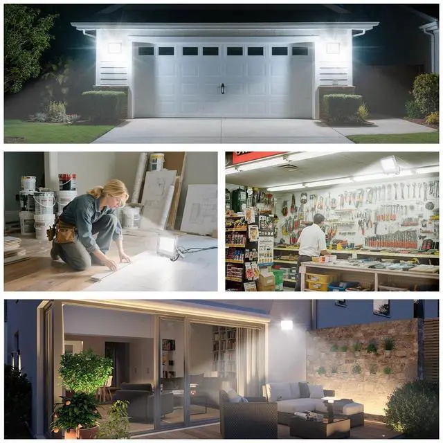 Alt view image 7 of 7 - 35W Plug in LED Flood Lights Outdoor, 3500lm Super Bright LED Work Light with 5.9FT Plug, IP66 Waterproof 6000K Flood Lighting for Backyard, Workshop, Basketball Court, 2 Pack