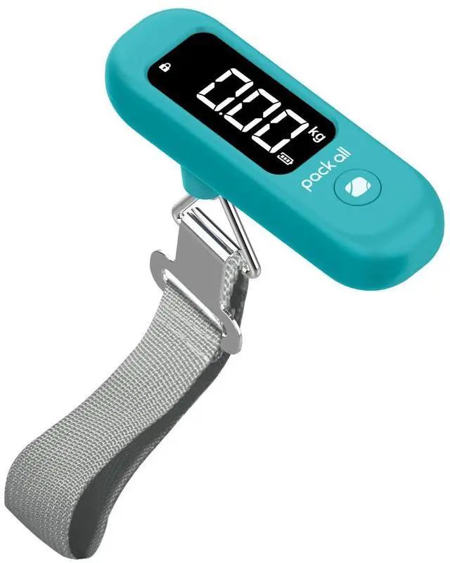 Main image of 110 Lbs Luggage Scale, Digital Handheld Baggage Scale, Travel Suitcase Weight Scale with LCD Display, Battery Included, Malachite Blue