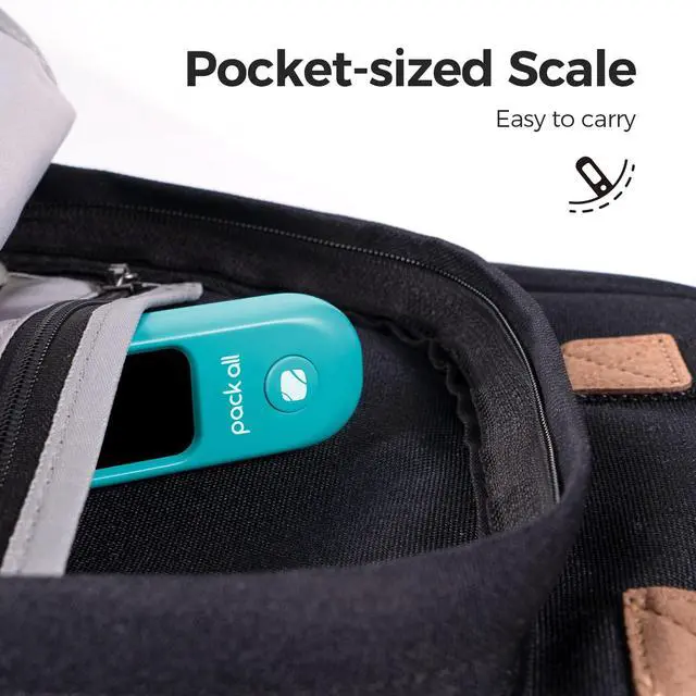 Alt view image 7 of 7 - 110 Lbs Luggage Scale, Digital Handheld Baggage Scale, Travel Suitcase Weight Scale with LCD Display, Battery Included, Malachite Blue