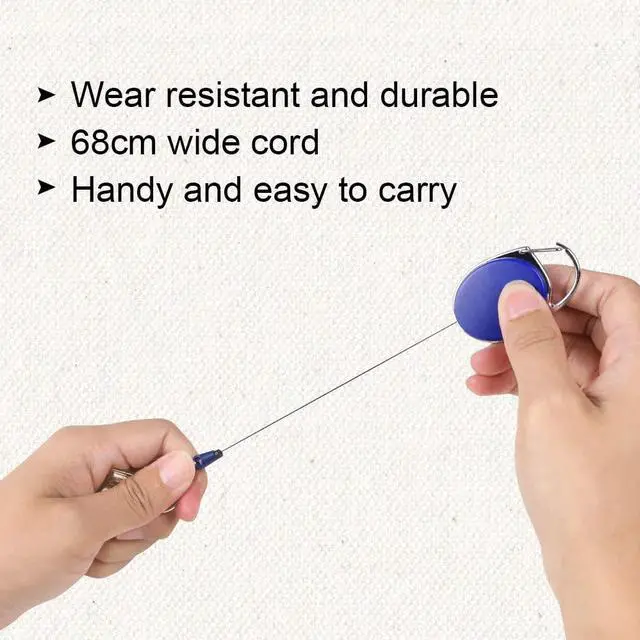 Alt view image 4 of 7 - 3PCS Retractable Badge Reel with Carabiner Badge Holder, Badge Reels Retractable Heavy Duty with Carabiner Reel Clip and Ring, Badge Holders for ID Card Key Keychain(Pink&Purple&Blue)