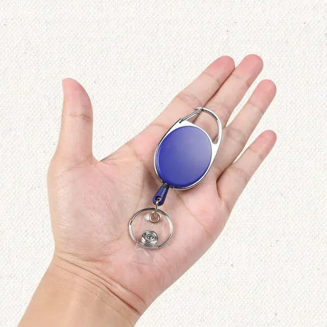 Alt view image 5 of 7 - 3PCS Retractable Badge Reel with Carabiner Badge Holder, Badge Reels Retractable Heavy Duty with Carabiner Reel Clip and Ring, Badge Holders for ID Card Key Keychain(Pink&Purple&Blue)