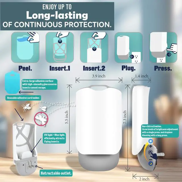 Alt view image 4 of 6 - Flying Insect Refills for Indoor - Bug Catcher Trap Refill Capture Fruit Flies, Mosquitoes,Moths,Gnats and Houseflies (10 Refills)