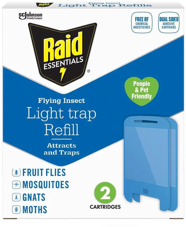 Main image of Essentials Flying Insect Light Trap Refills, 2 Light Trap Refill Cartridges, Featuring Light Powered Attraction